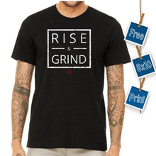 Load image into Gallery viewer, Rise and Grind Black Tee + Free 8x10 Print!